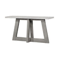 57" White and Gray Concrete and Solid Wood Trestle Console Table