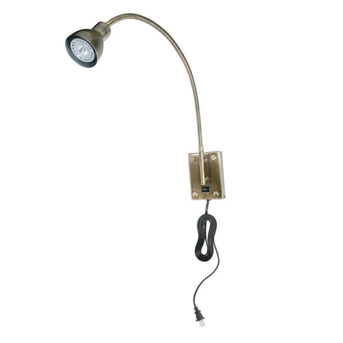 30" Antiqued Brass Metal Spotlight Wall Sconce