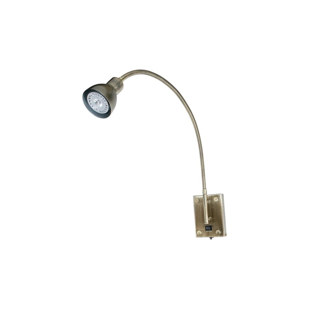 30" Antiqued Brass Metal Spotlight Wall Sconce