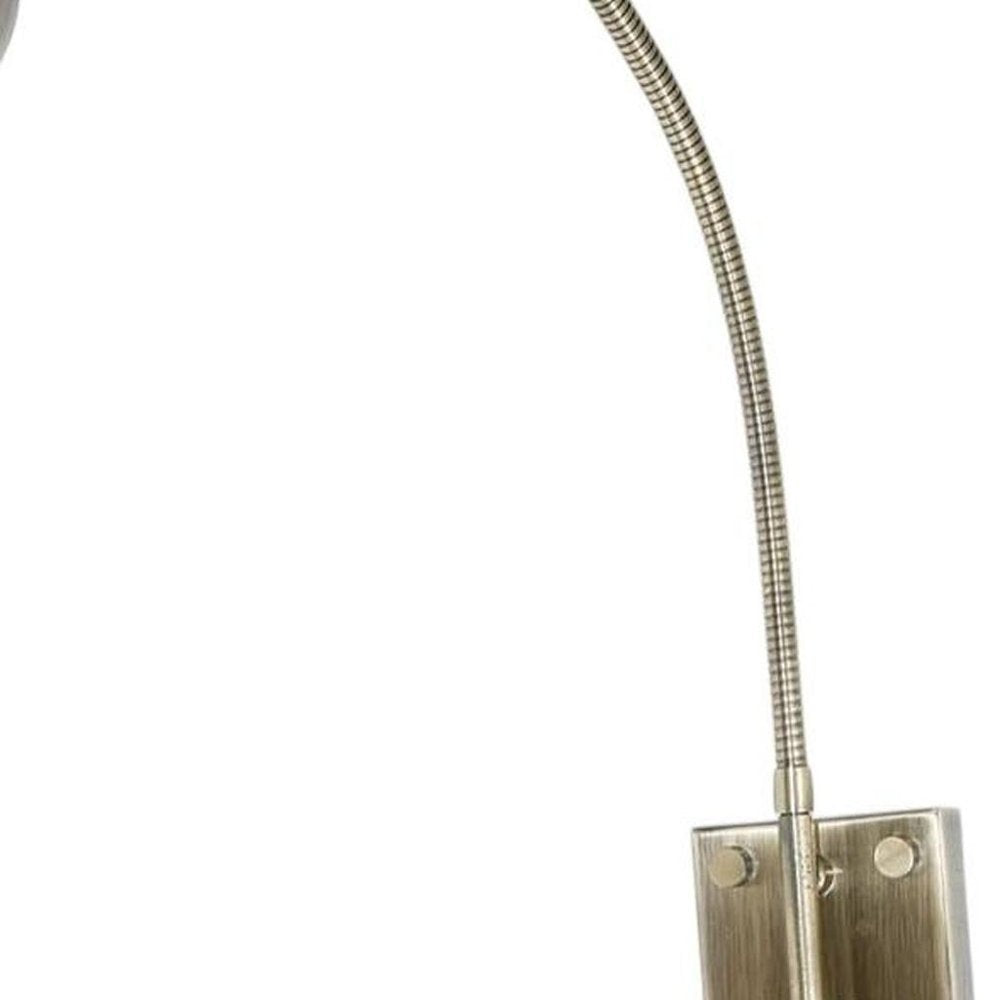 30" Antiqued Brass Metal Spotlight Wall Sconce