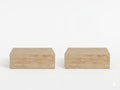 Set of Two 16" Oak Wood One Drawer Floating Nightstand