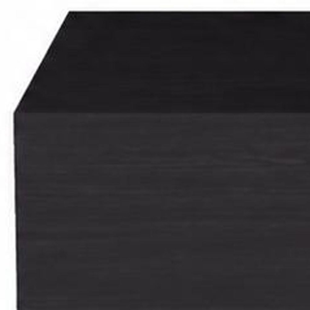 Set of Two 16" Black Wood One Drawer Floating Nightstand