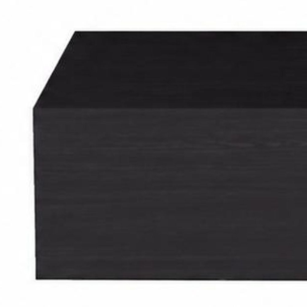 Set of Two 16" Black Wood One Drawer Floating Nightstand