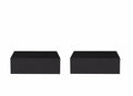 Set of Two 16" Black Wood One Drawer Floating Nightstand on a white background
