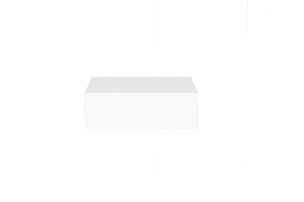 Set of Two 16" White Wood One Drawer Floating Nightstand on a white background