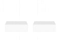 Set of Two 16" White Wood One Drawer Floating Nightstand on a white background