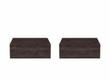 Set of Two 16" Dark Brown Wood One Drawer Floating Nightstand