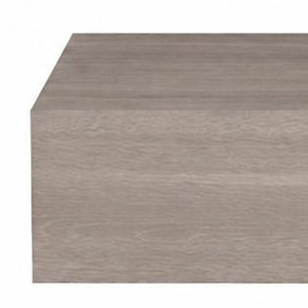 Set of Two 16" Gray Wood One Drawer Floating Nightstand