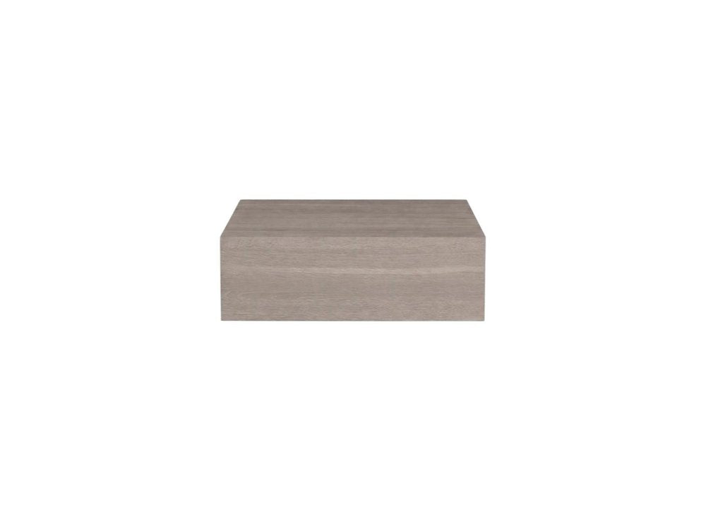 Set of Two 16" Gray Wood One Drawer Floating Nightstand on a white background