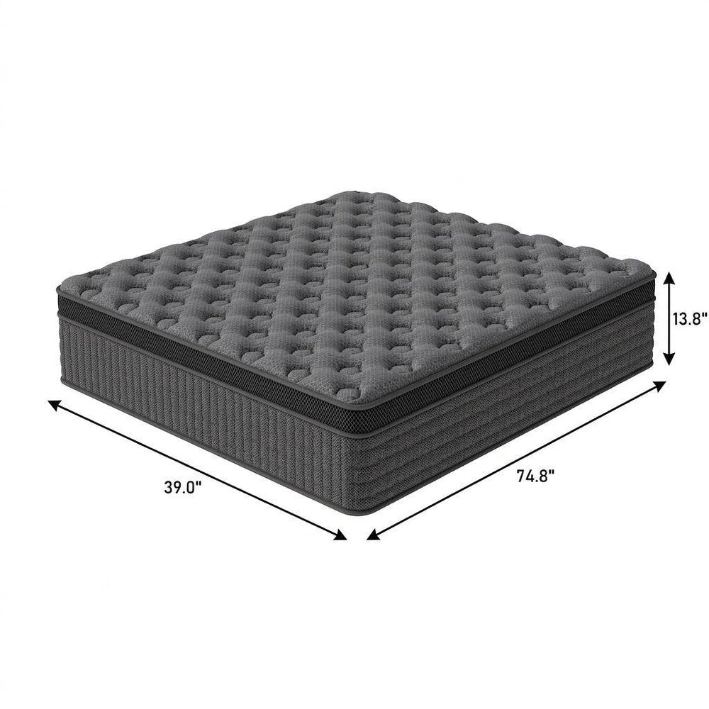 14" Twin Lumbar Support Memory Foam Hybrid Mattress