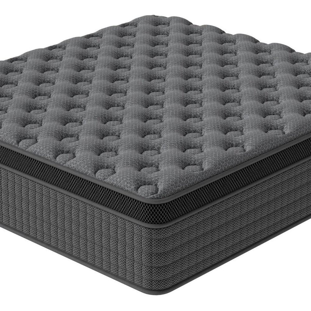 14" Twin Lumbar Support Memory Foam Hybrid Mattress. Foam, spring and hybrid mattresse isolated on a plain white background, in a charcoal finish.