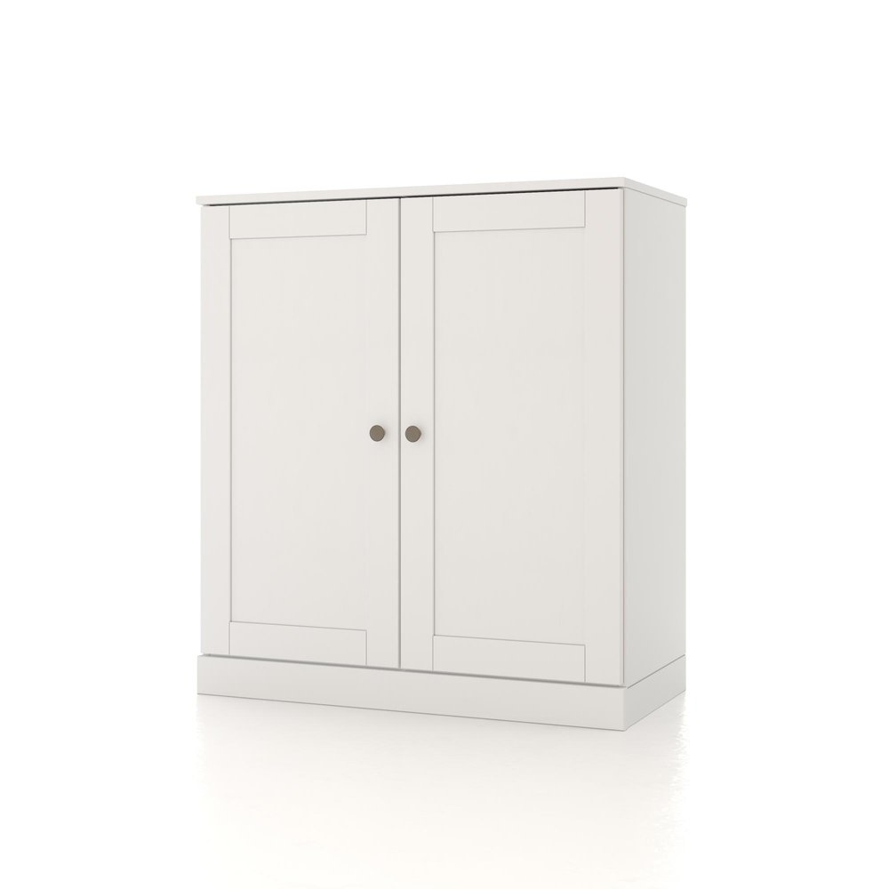 32" Coffee Solid Wood Shaker Style Double Door Linen Cabinet