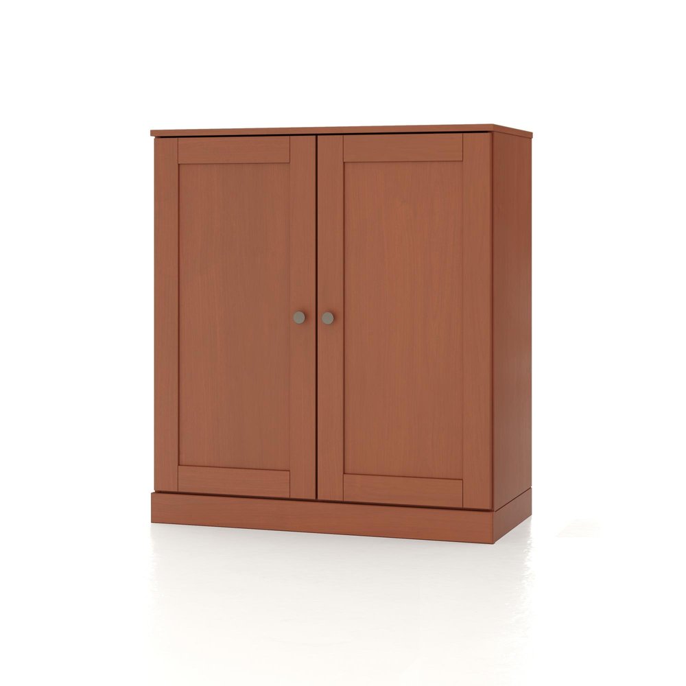 32" Coffee Solid Wood Shaker Style Double Door Linen Cabinet