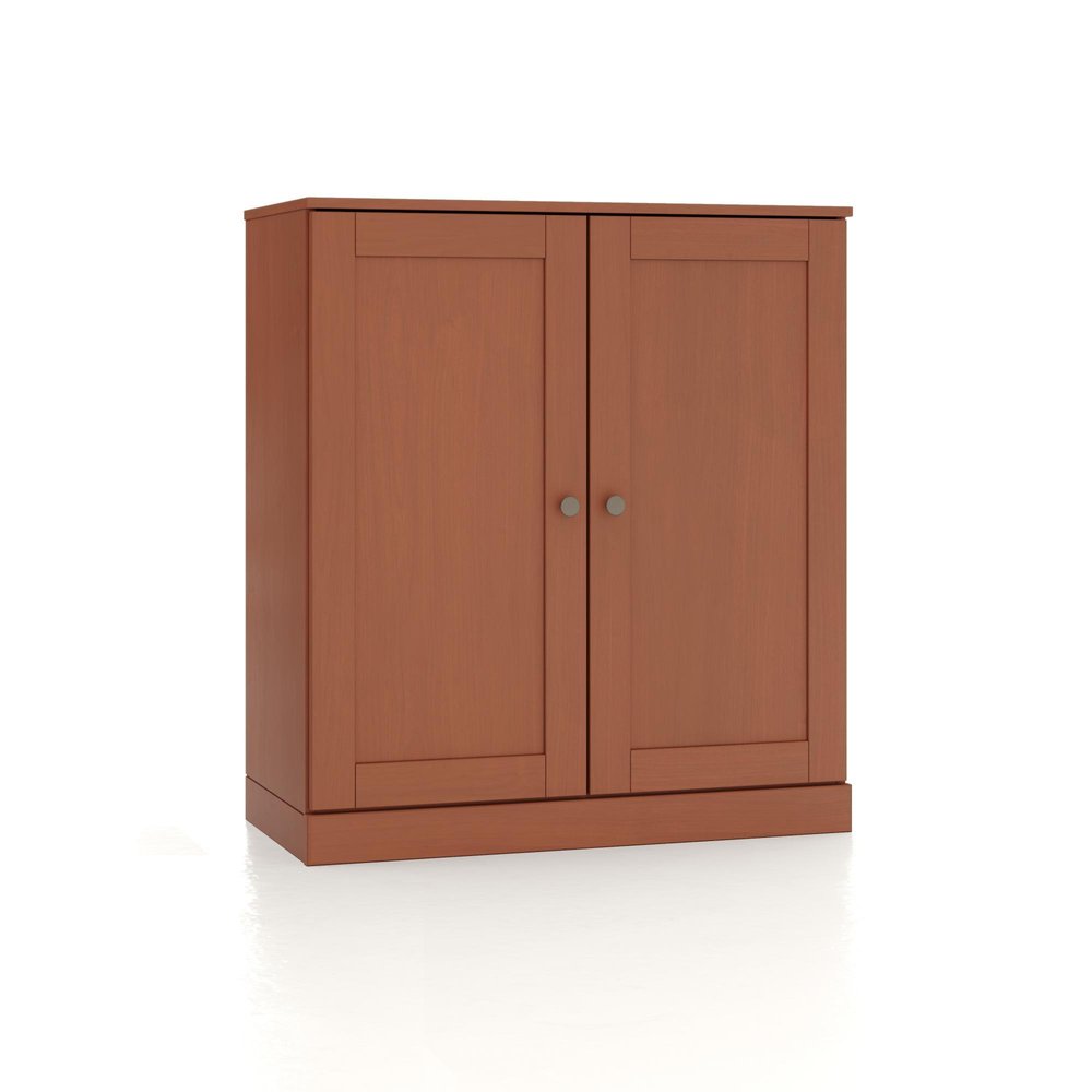 32" Coffee Solid Wood Shaker Style Double Door Linen Cabinet