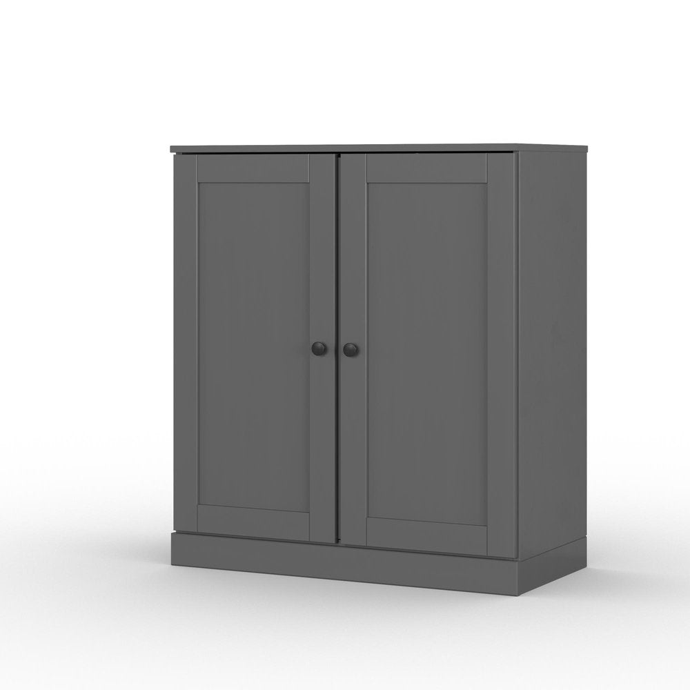 32" Coffee Solid Wood Shaker Style Double Door Linen Cabinet