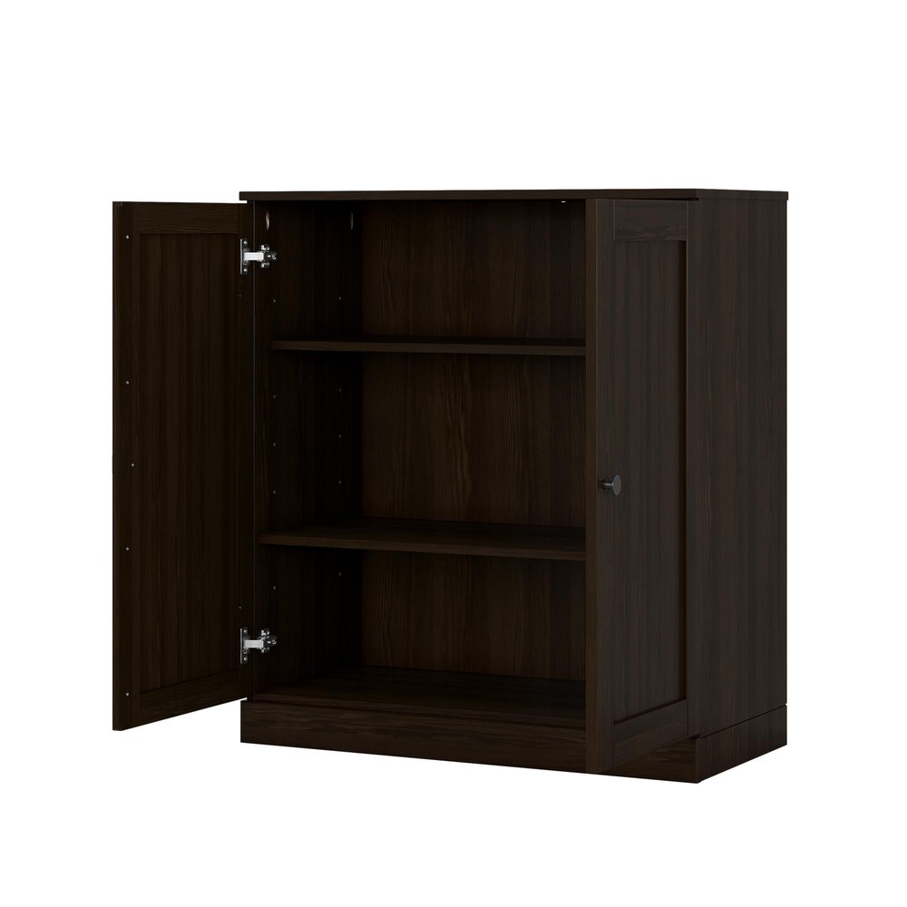 32" White Solid Wood Shaker Style Double Door Linen Cabinet