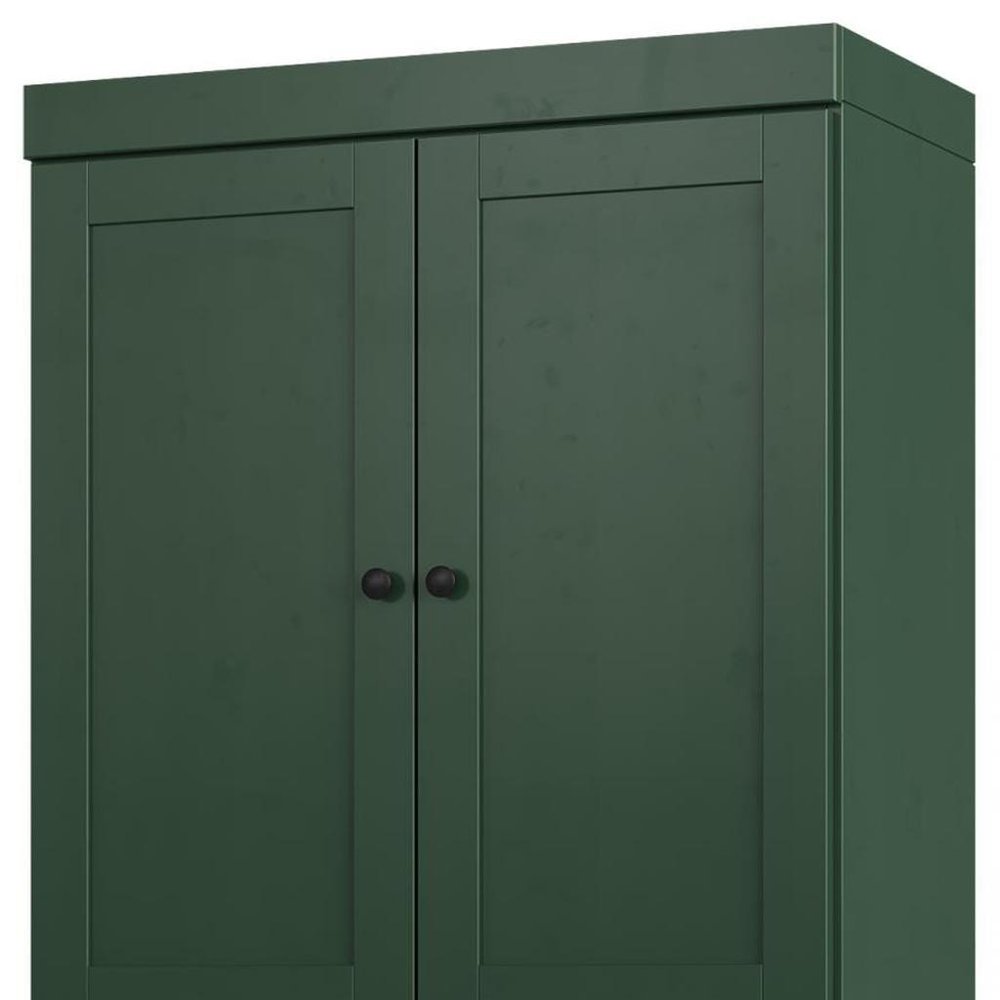 32" Green Solid Wood Free Standing Four Door Linen Cabinet - SKU 746727