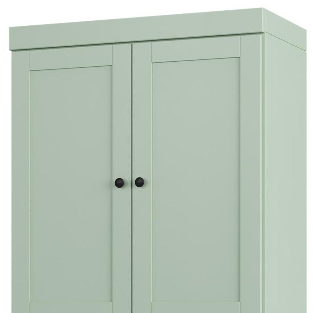 32" Sage Solid Wood Free Standing Four Door Linen Cabinet
