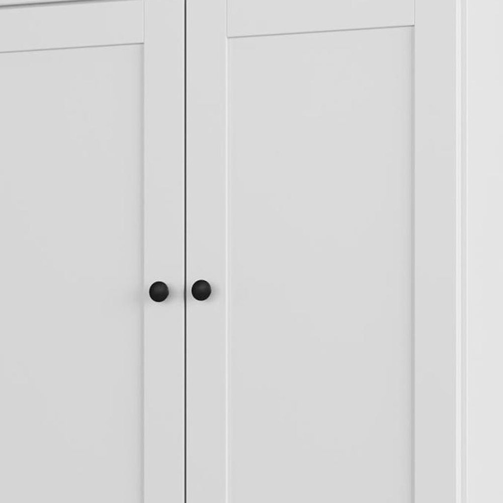 32" White Solid Wood Free Standing Four Door Linen Cabinet