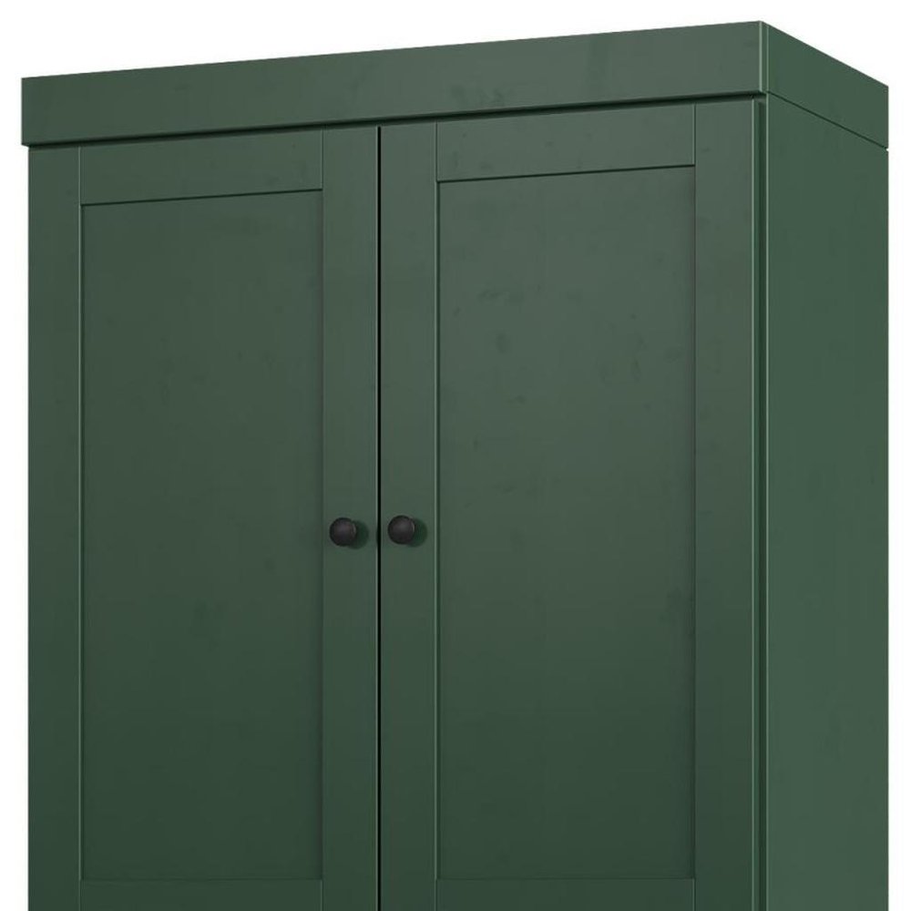 32" Green Solid Wood Free Standing Four Door Linen Cabinet - SKU 746741