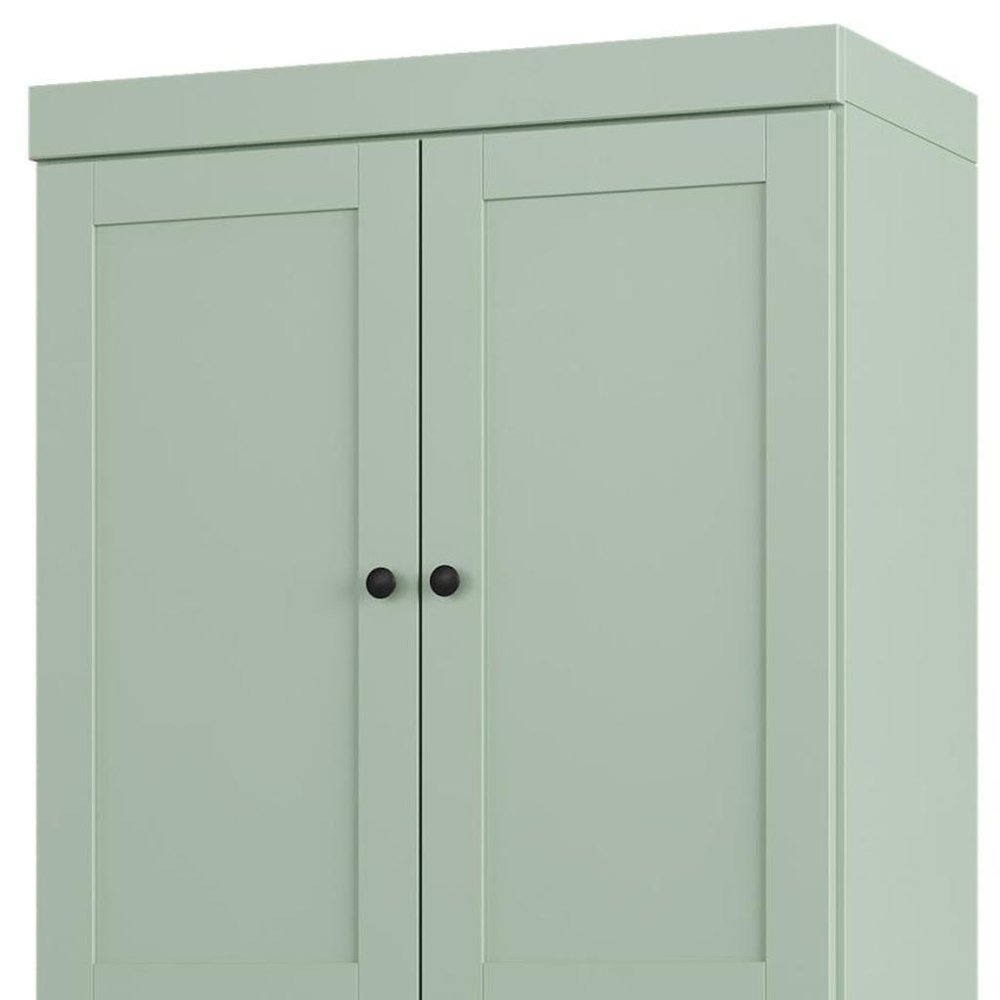 32" Sage Solid Wood Free Standing Four Door Linen Cabinet