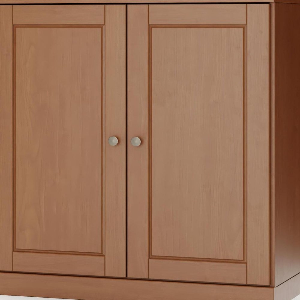32" White Solid Wood Raised Panel Double Door Linen Cabinet.