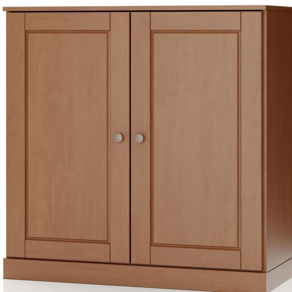 32" White Solid Wood Raised Panel Double Door Linen Cabinet.