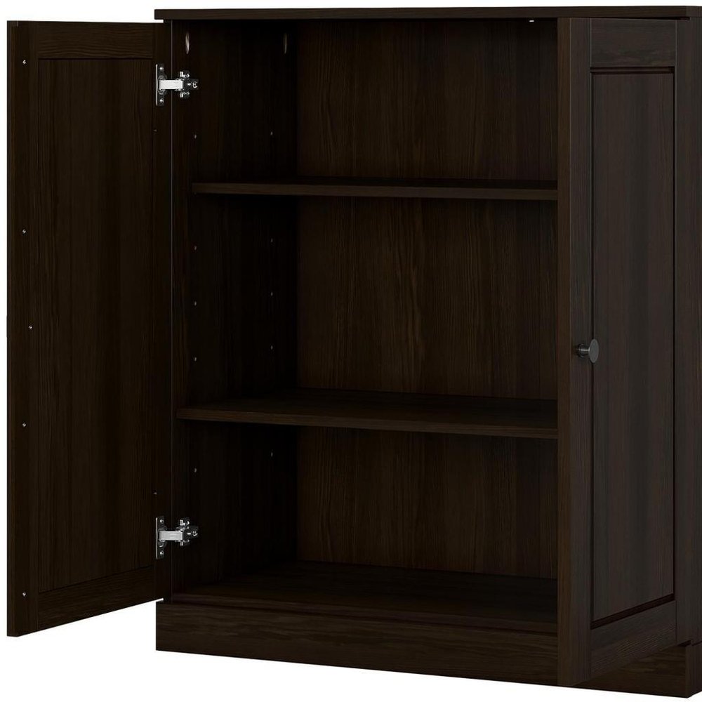 32" White Solid Wood Raised Panel Double Door Linen Cabinet