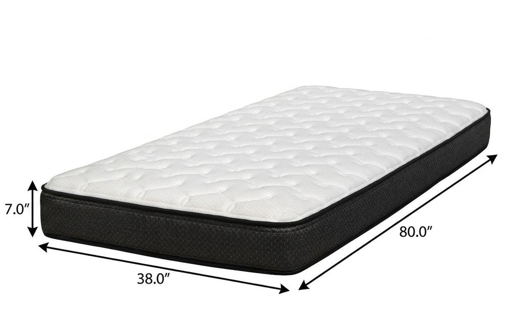 7" Twin Foam Plush Foam Mattress on a white background