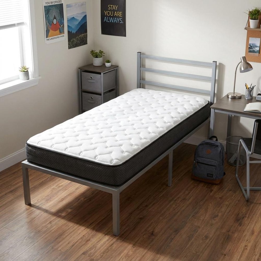 7" Twin Foam Plush Foam Mattress in a home interior