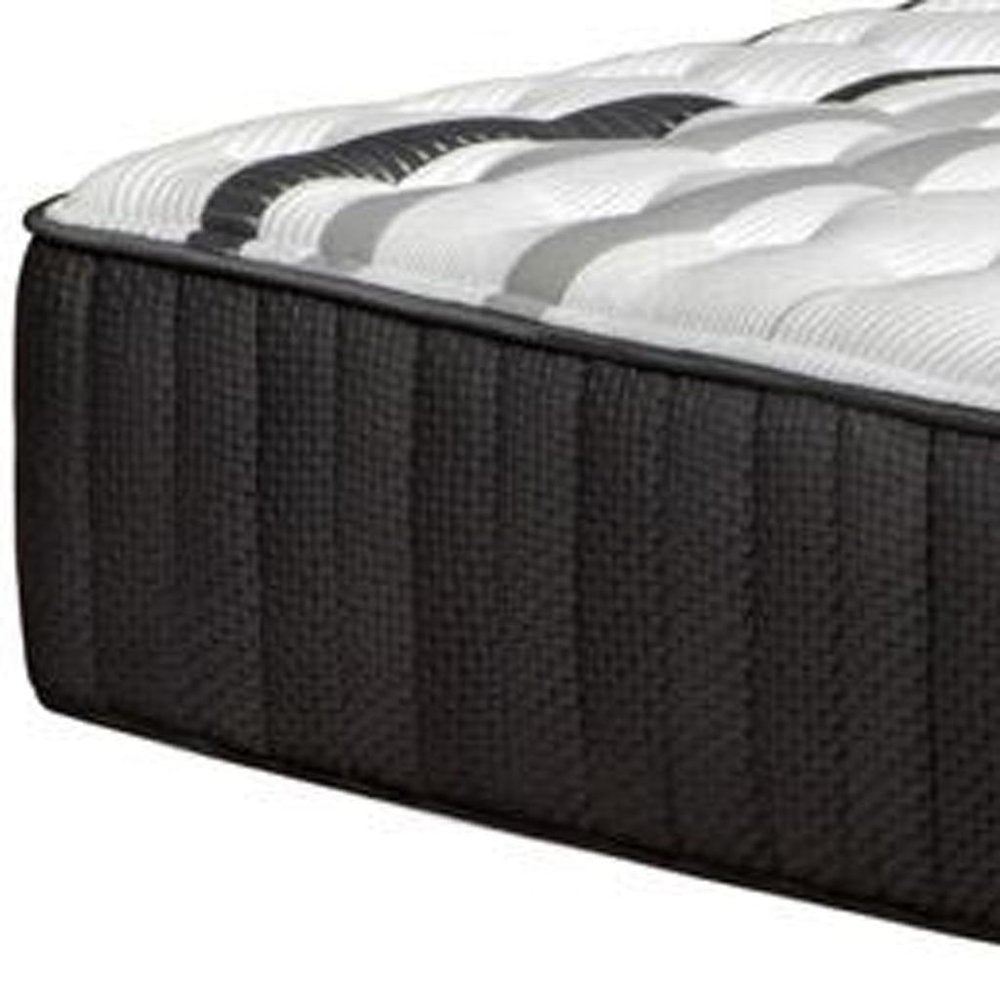 14" Graphite And Titanium Infused Twin Gel Memory Foam Firm Hybrid Mattress. Foam, spring and hybrid mattresse isolated on a plain white background, showing its white color.