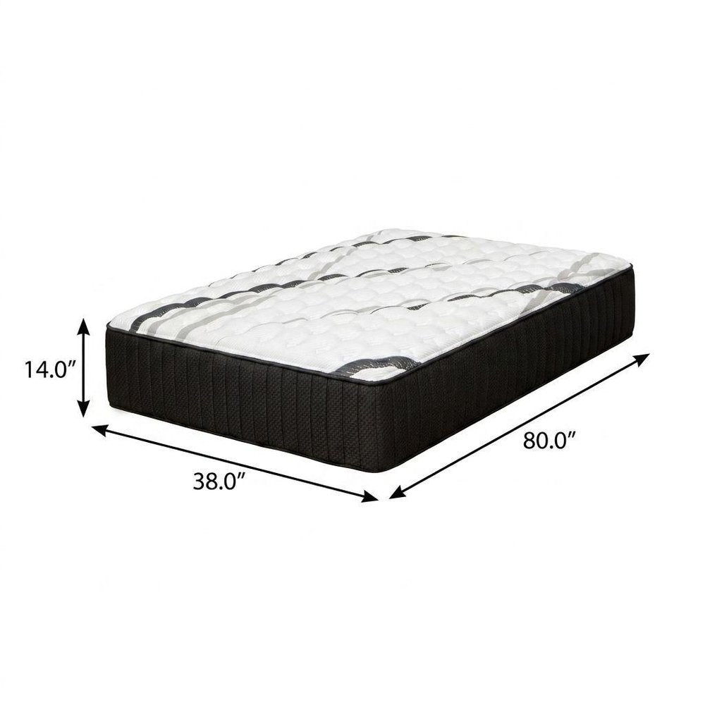 14" Graphite And Titanium Infused Twin Gel Memory Foam Firm Hybrid Mattress