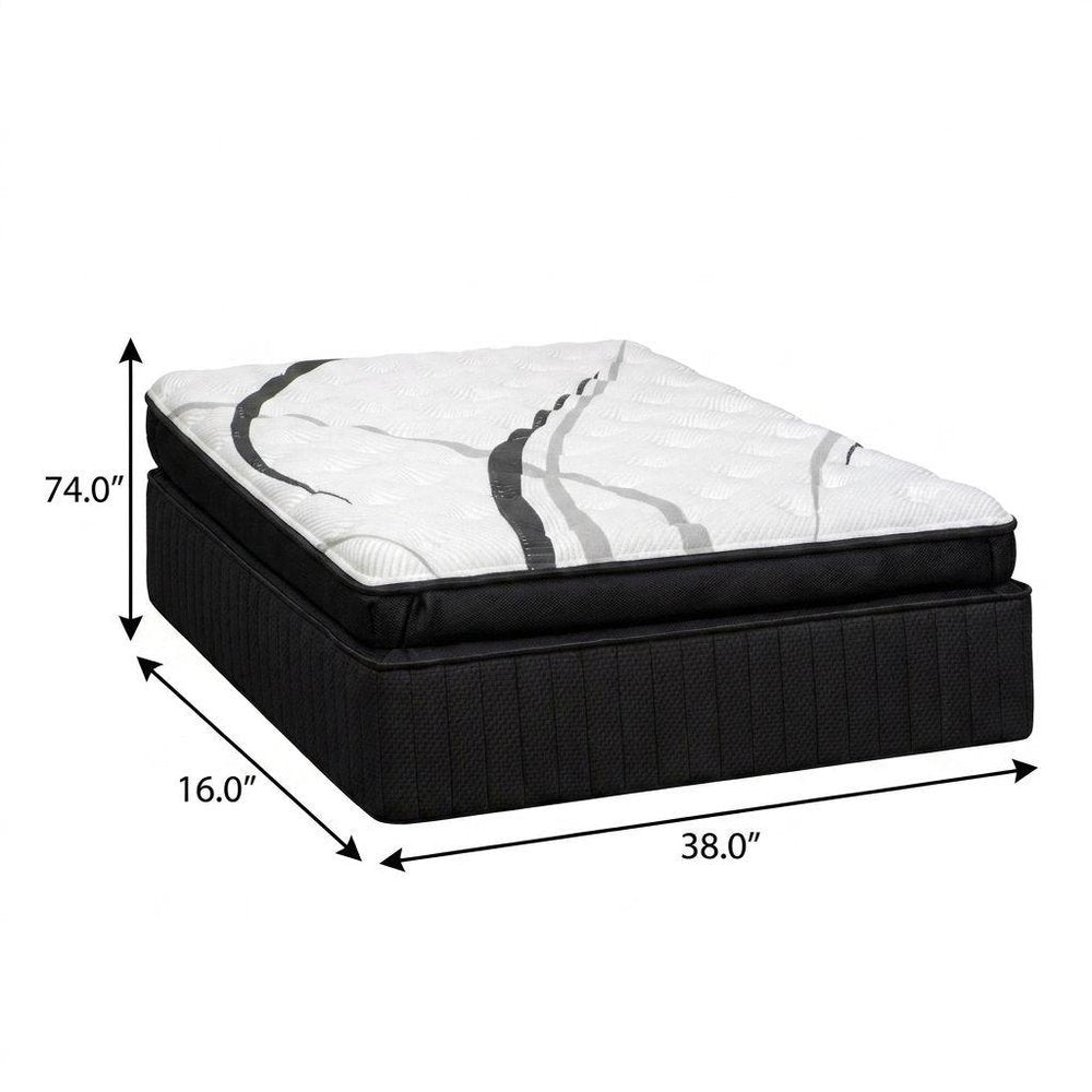 16" Graphite And Titanium Infused Twin Gel Memory Foam Ultra plush Hybrid Mattress