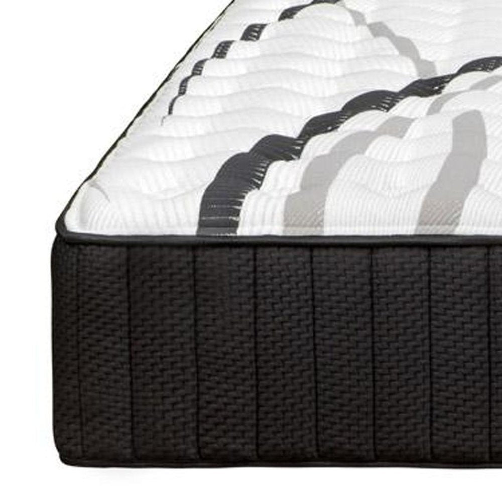 14" Graphite And Titanium Infused Twin Gel Memory Foam Medium Hybrid Mattress. Foam, spring and hybrid mattresse isolated on a plain white background.