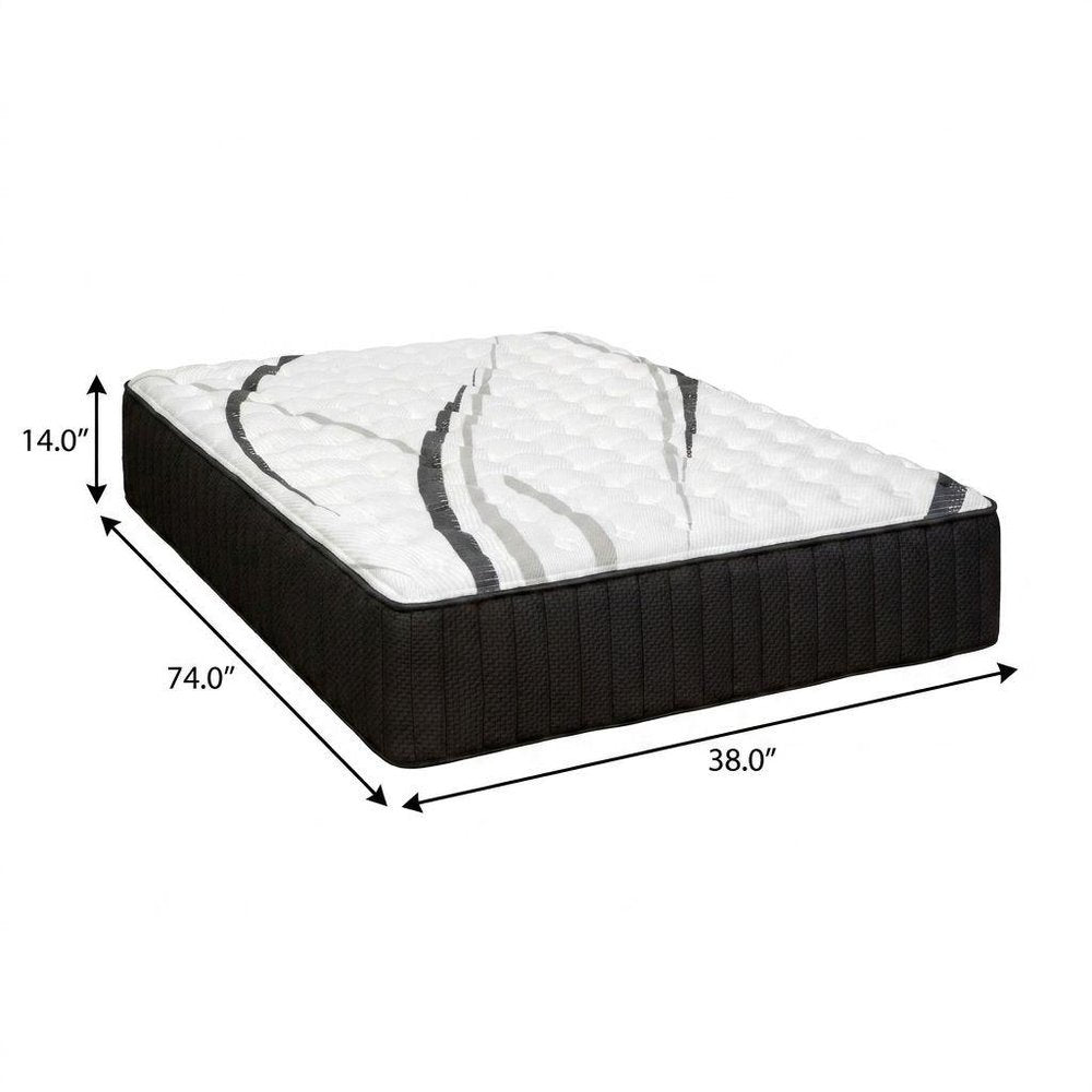 14" Graphite And Titanium Infused Twin Gel Memory Foam Medium Hybrid Mattress