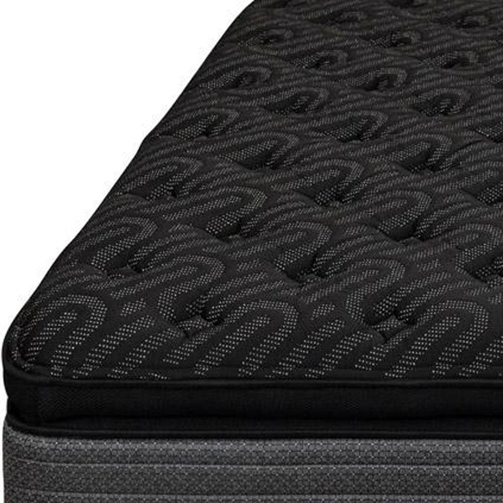 15" Copper Infused Twin Gel Memory Foam Ultra plush Hybrid Mattress detail shot of the black finish.