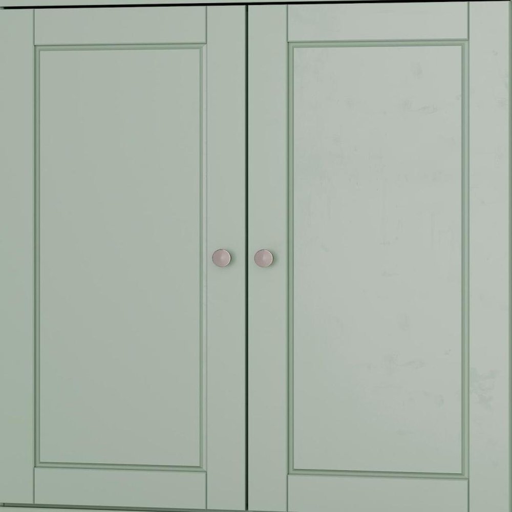 32" Sage Solid Wood Free Standing Double Door Linen Cabinet