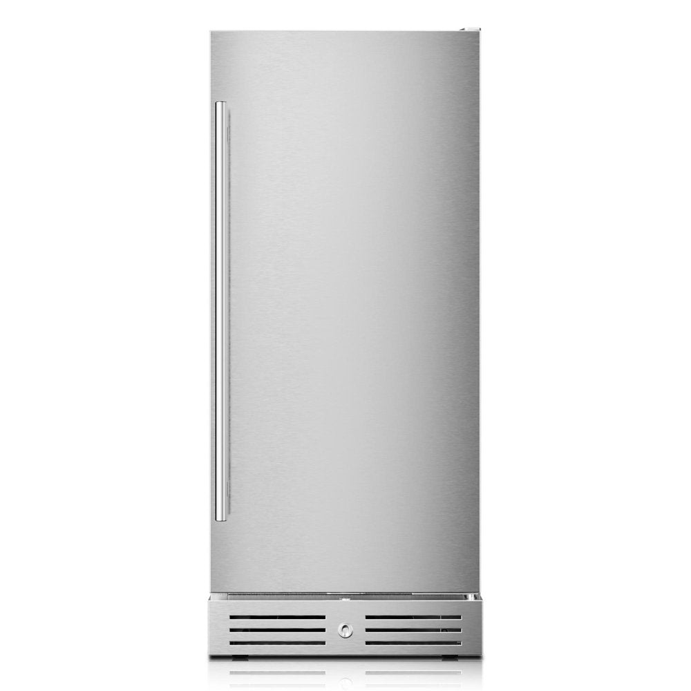34" X 15" Silver Stainless Steel Single Compartment Can Beverage Refrigerator