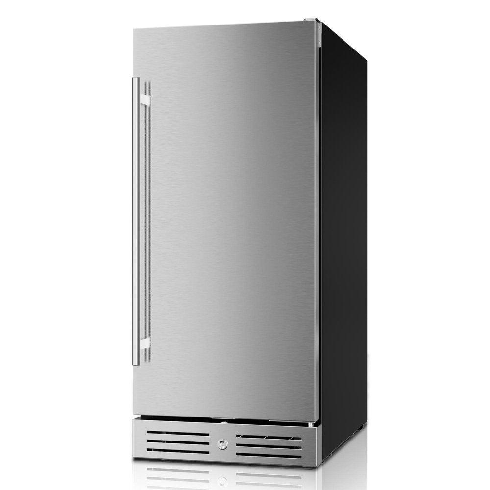 34" X 15" Silver Stainless Steel Single Compartment Can Beverage Refrigerator