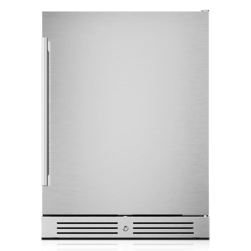 32" X 23" Silver Stainless Steel Single Compartment Can Beverage Refrigerator