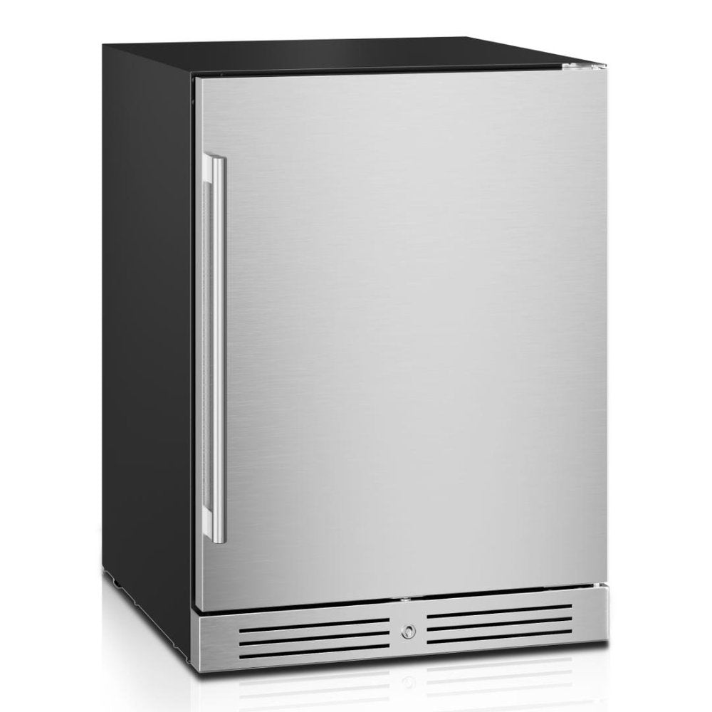 32" X 23" Silver Stainless Steel Single Compartment Can Beverage Refrigerator