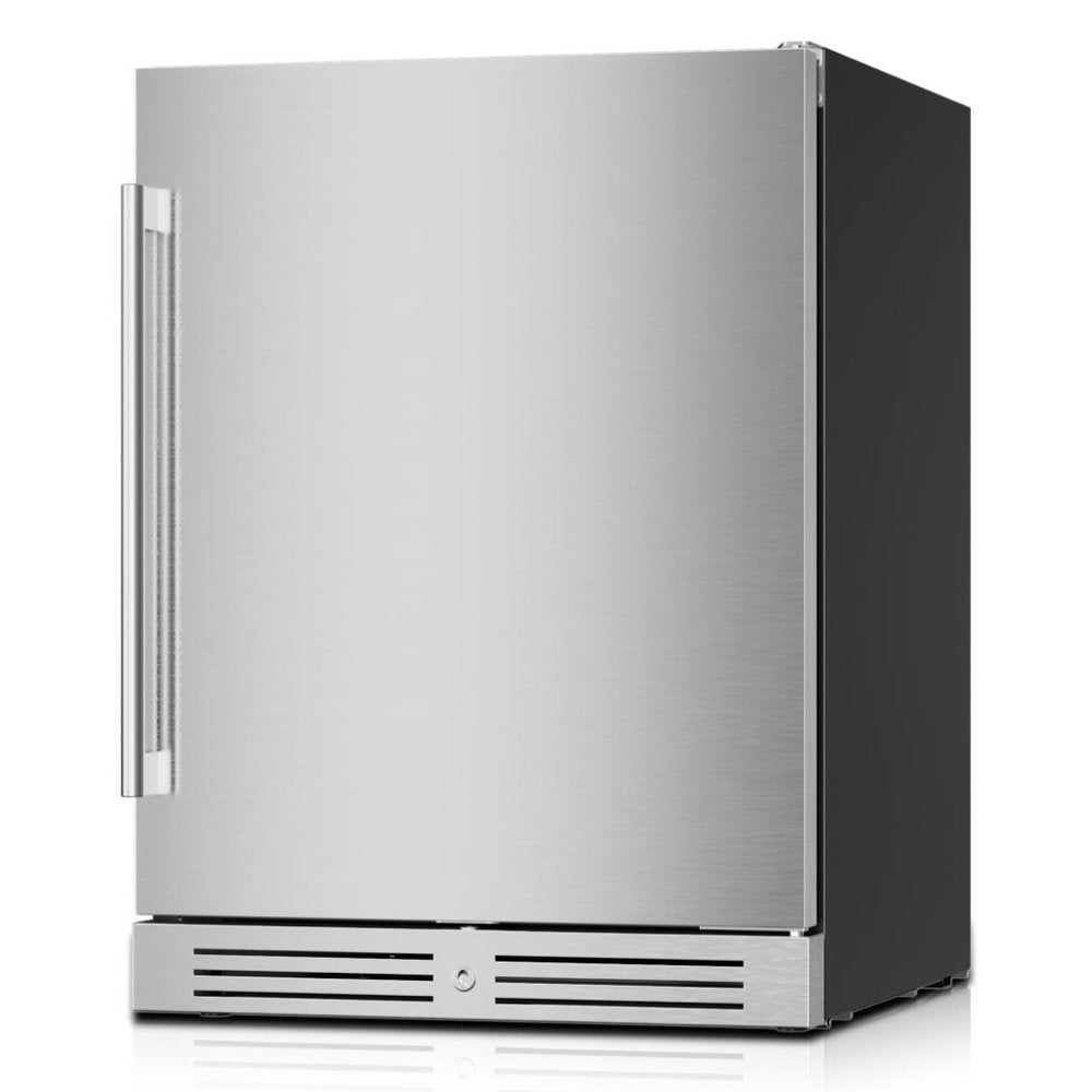 32" X 23" Silver Stainless Steel Single Compartment Can Beverage Refrigerator
