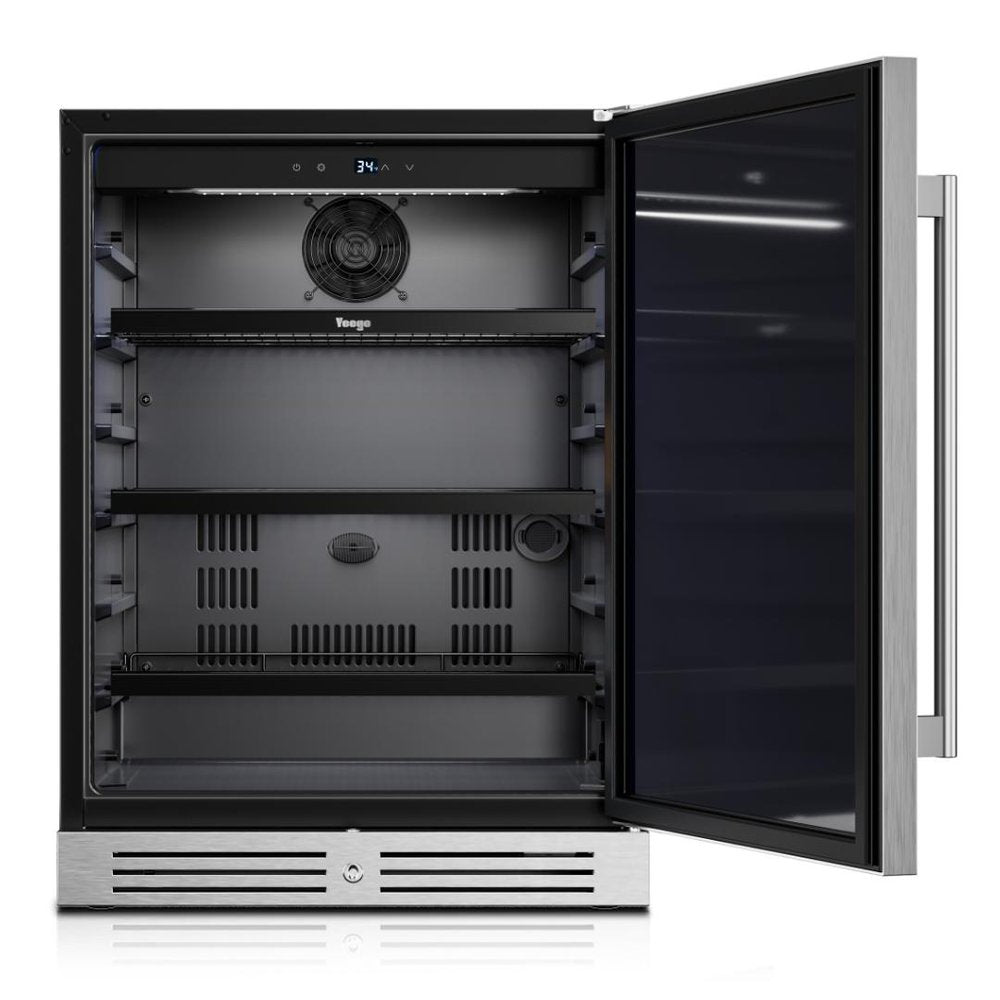 32" X 23" Silver Stainless Steel Single Compartment Can Beverage Refrigerator