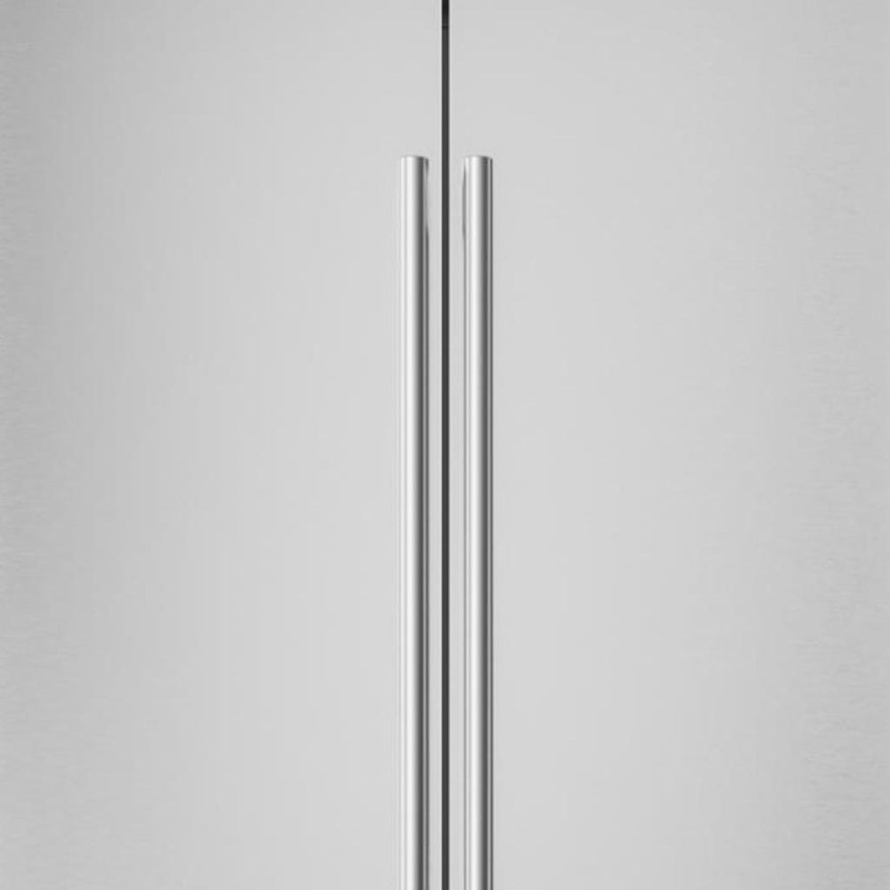 34" X 23" Silver Stainless Steel Dual Compartment Wine And Beverage Refrigerator