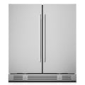 34" X 30" Silver Stainless Steel Dual Compartment Wine And Beverage Refrigerator