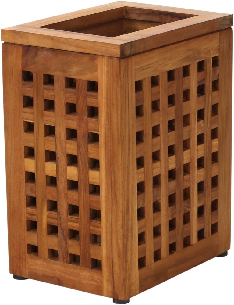 9" Brown Solid Wood Bathroom Storage Furniture Set close-up detail