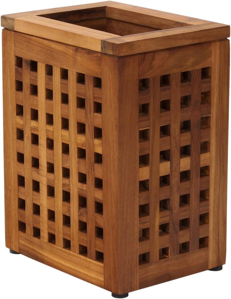 9" Brown Solid Wood Bathroom Storage Furniture Set close-up detail