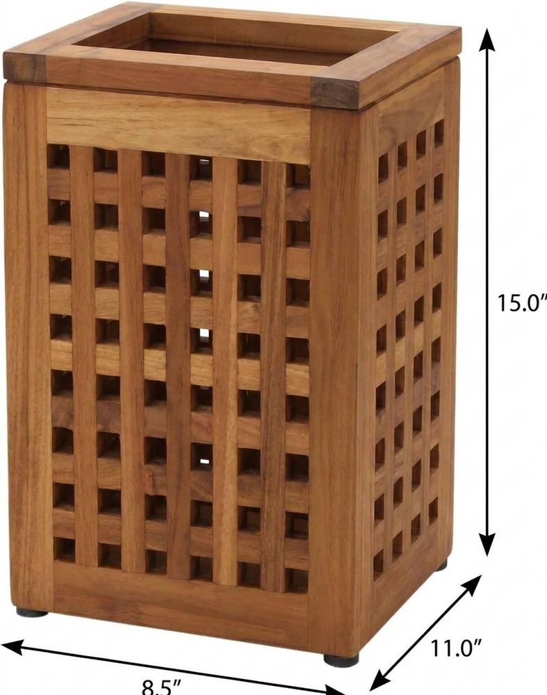 9" Brown Solid Wood Bathroom Storage Furniture Set on a white background