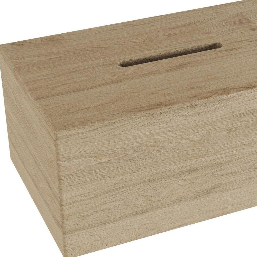 7" Brown Solid Wood Bathroom Storage Furniture Set on a white background