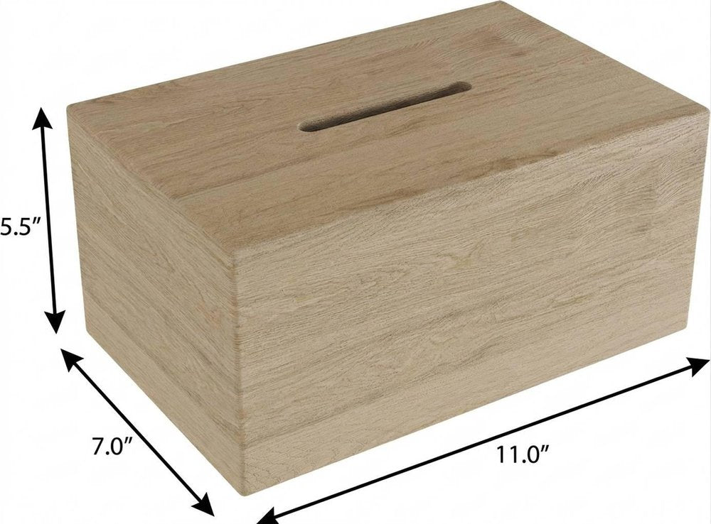 7" Brown Solid Wood Bathroom Storage Furniture Set on a white background